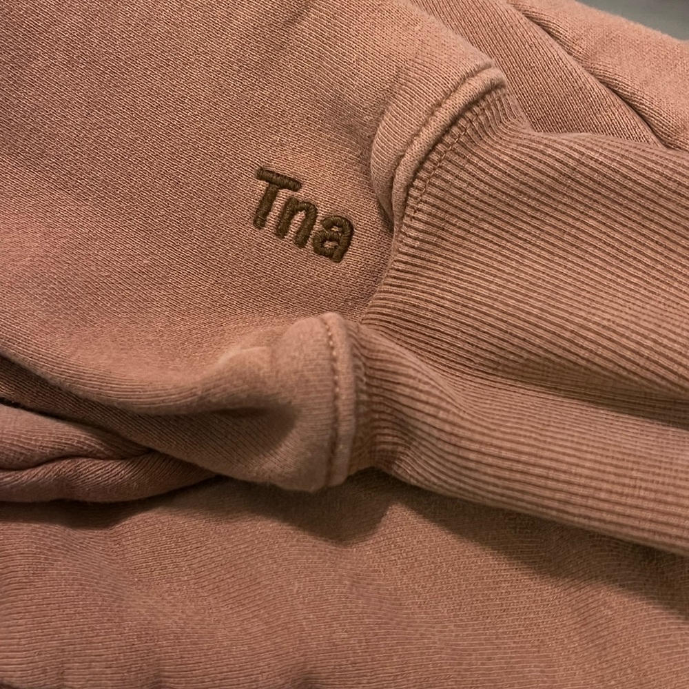 Aritzia TNA Cozy Fleece Boyfriend Hoodie in Brown size XS - Picture 5 of 9